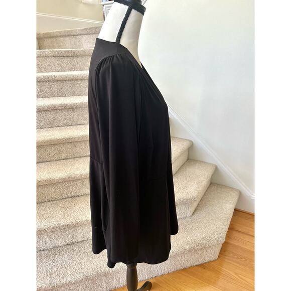 Torrid Black V-Neck Wrap Tie Long Sleeve Blouse - Picture 5 of 8